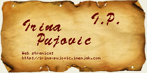 Irina Pujović vizit kartica